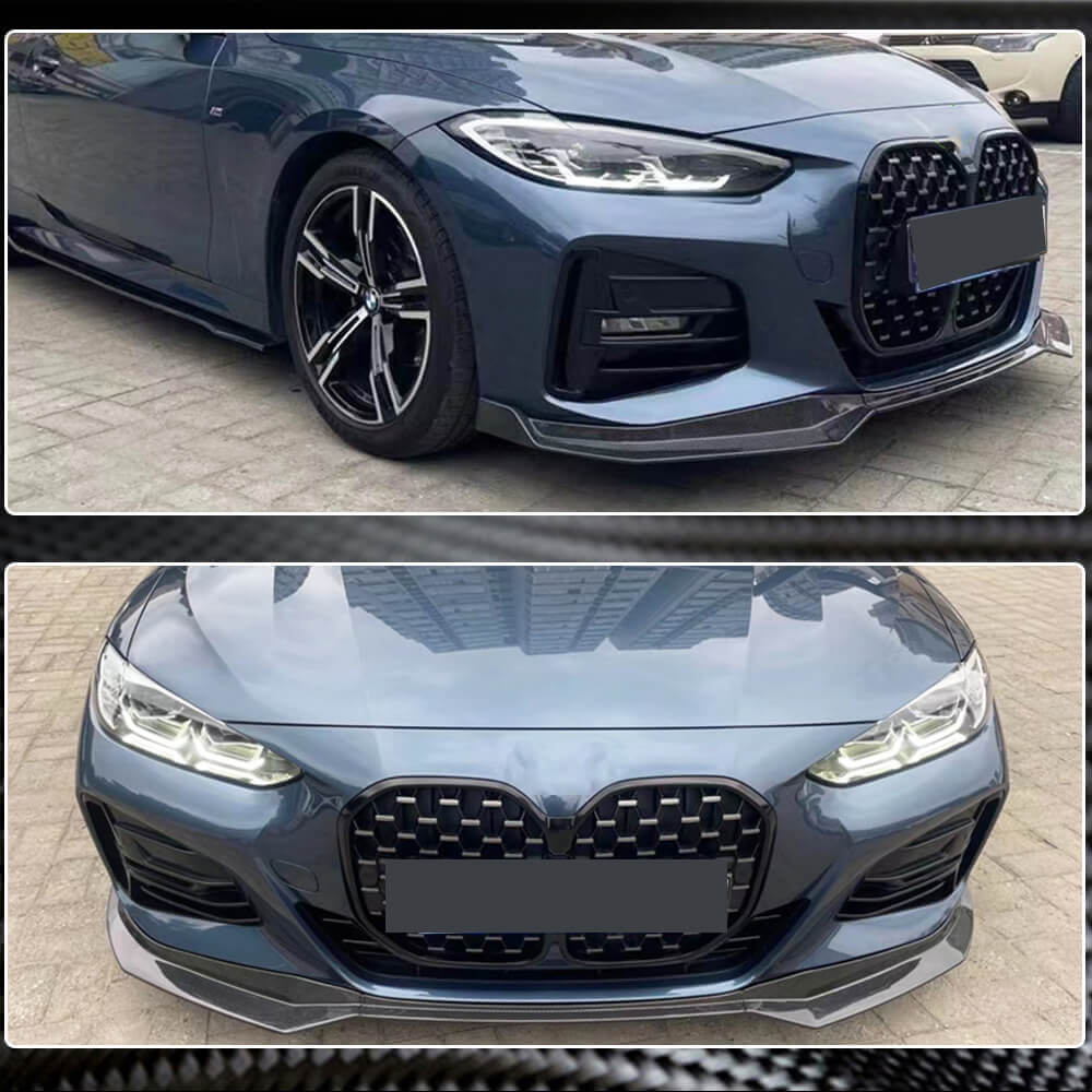 BMW 4 Series G22 G23 420i 430i M Sport M440i 2020-2022 Front Bumper Lip Carbon Fiber-Ahacarbon