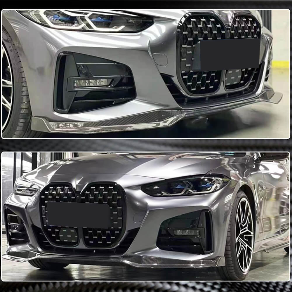BMW 4 Series G22 G23 420i 430i M Sport M440i 2020-2022 Front Bumper Lip Carbon Fiber-Ahacarbon