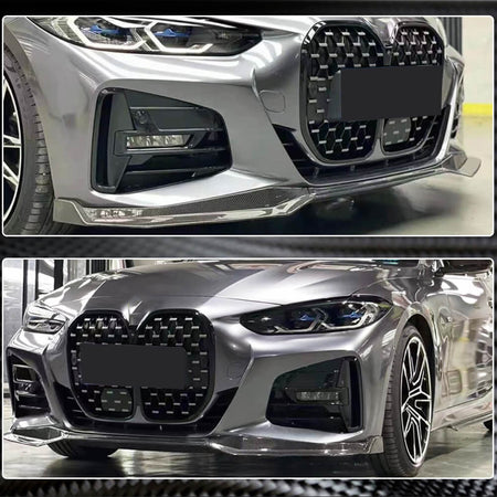 BMW 4 Series G22 G23 420i 430i M Sport M440i 2020-2022 Front Bumper Lip Carbon Fiber-Ahacarbon