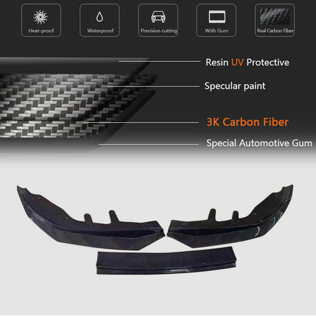 BMW 4 Series G22 G23 420i 430i M Sport M440i 2020-2022 Front Bumper Lip Carbon Fiber-Ahacarbon