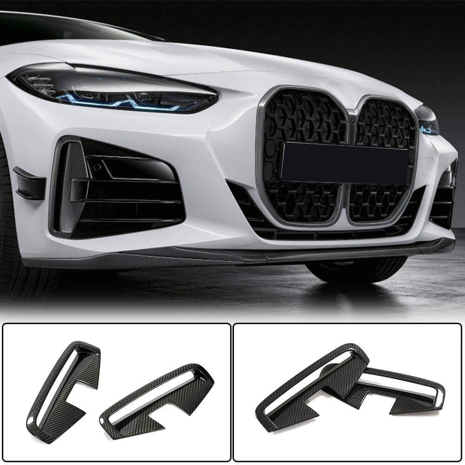 BMW 4 Series G22 G23 420i 430i M Sport M440i Front Bumper Splitters Dry Carbon Fiber-Ahacarbon
