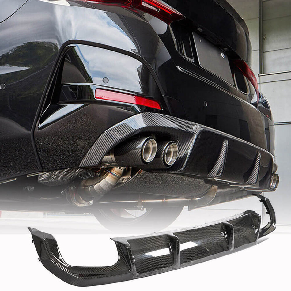 BMW 4 Series G26 420i 430i 440i 2021-2023 Rear Bumper Diffuser Carbon Fiber-Ahacarbon