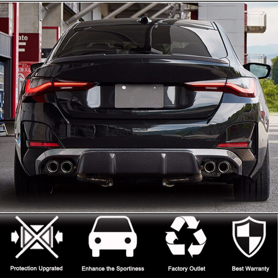 BMW 4 Series G26 420i 430i 440i 2021-2023 Rear Bumper Diffuser Carbon Fiber-Ahacarbon