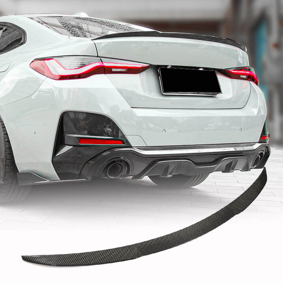 BMW 4 Series G26 i4 2021UP Rear Trunk Spoiler Carbon Fiber-Ahacarbon