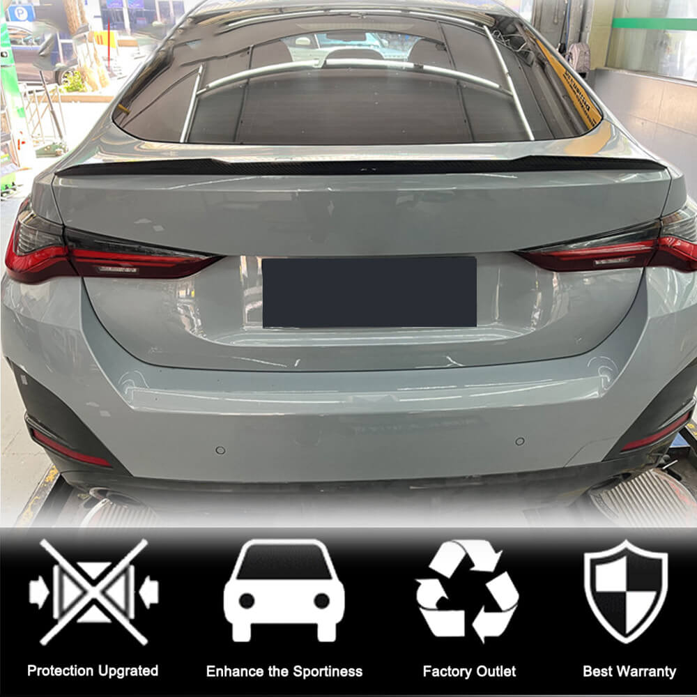 BMW 4 Series G26 i4 2021UP Rear Trunk Spoiler Carbon Fiber-Ahacarbon