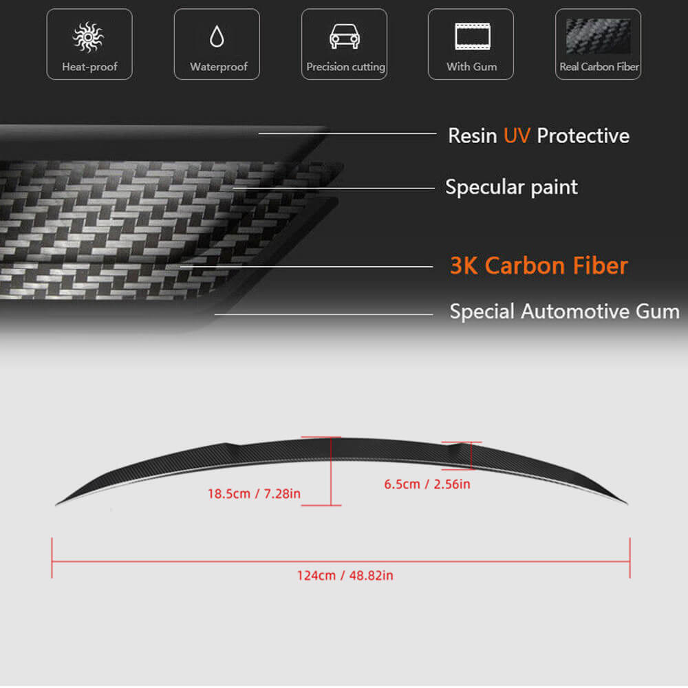 BMW 4 Series G26 i4 2021UP Rear Trunk Spoiler Carbon Fiber-Ahacarbon