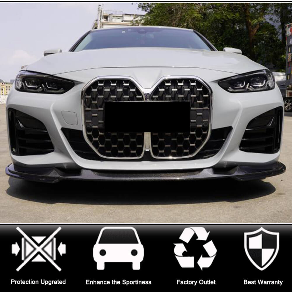 BMW 4 Series G26 420i 430i M Sport M440i 2021-2023 Front Bumper Lip Carbon Fiber-Ahacarbon