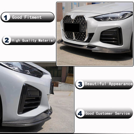 BMW 4 Series G26 420i 430i M Sport M440i 2021-2023 Front Bumper Lip Carbon Fiber-Ahacarbon