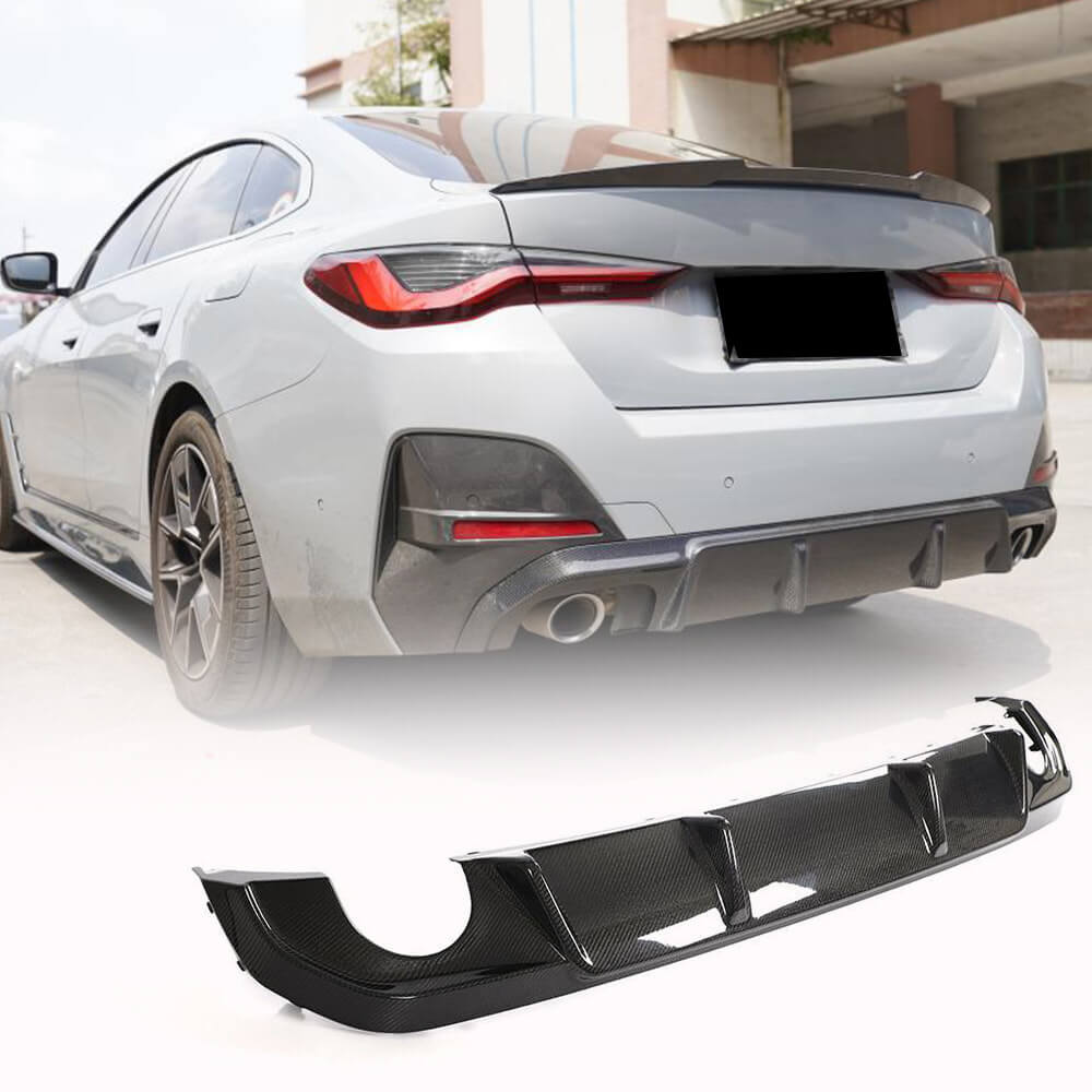 BMW 4 Series G26 420i 430i M Sport M440i 2021-2023 Rear Bumper Diffuser Carbon Fiber-Ahacarbon