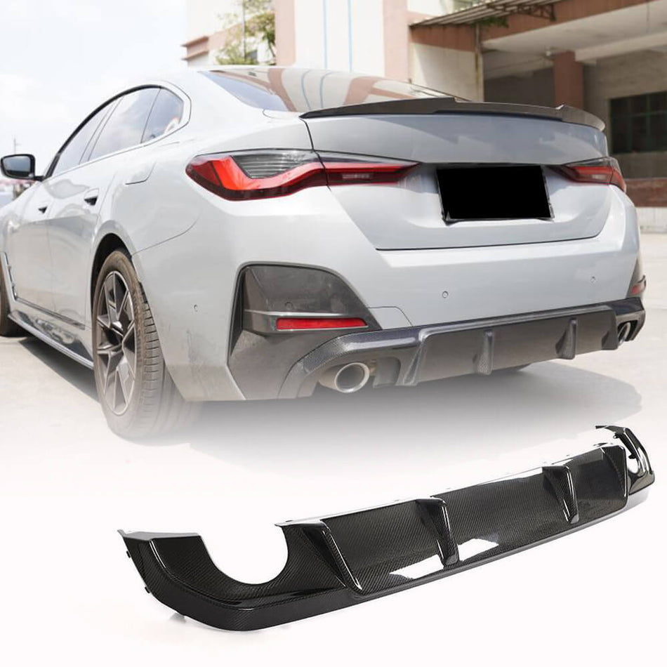 BMW 4 Series G26 420i 430i M Sport M440i 2021-2023 Rear Bumper Diffuser Carbon Fiber-Ahacarbon