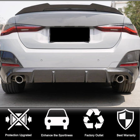 BMW 4 Series G26 420i 430i M Sport M440i 2021-2023 Rear Bumper Diffuser Carbon Fiber-Ahacarbon