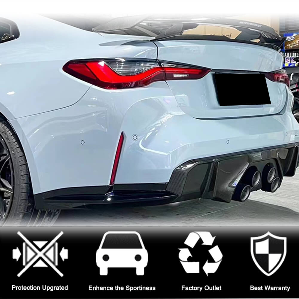 BMW 4 Series G82 G83 M4 2021-2023 Rear Bumper Splitters Dry Carbon Fiber-Ahacarbon