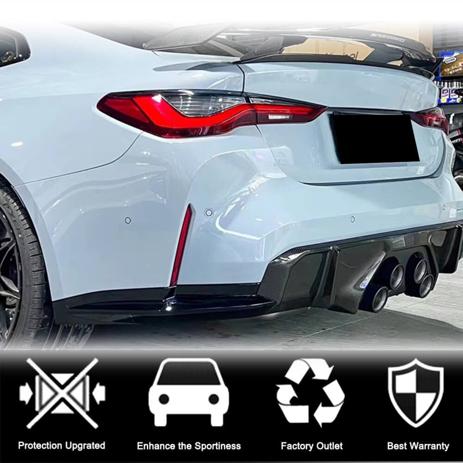 BMW 4 Series G82 G83 M4 2021-2023 Rear Bumper Splitters Dry Carbon Fiber-Ahacarbon