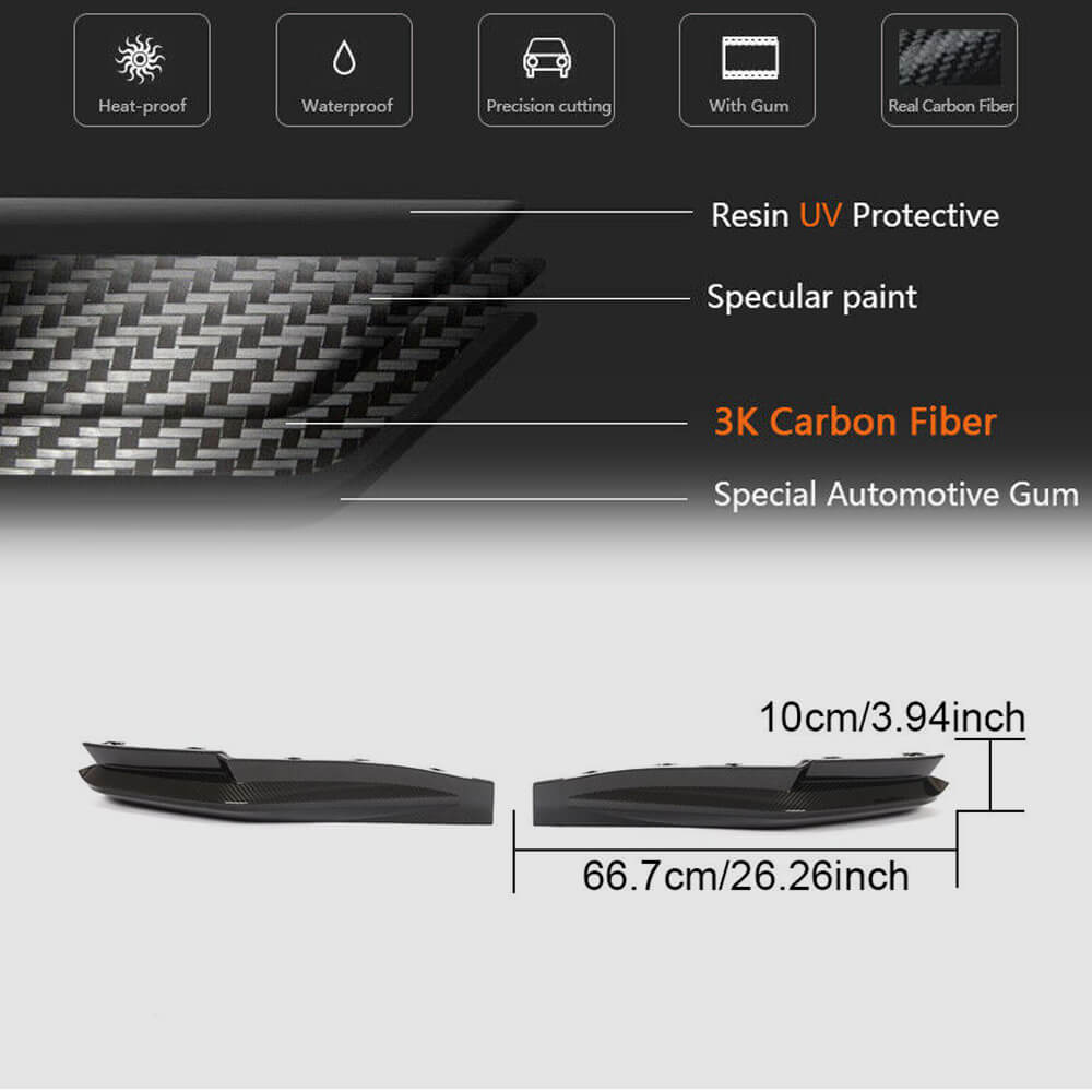 BMW 4 Series G82 G83 M4 2021-2023 Rear Bumper Splitters Dry Carbon Fiber-Ahacarbon