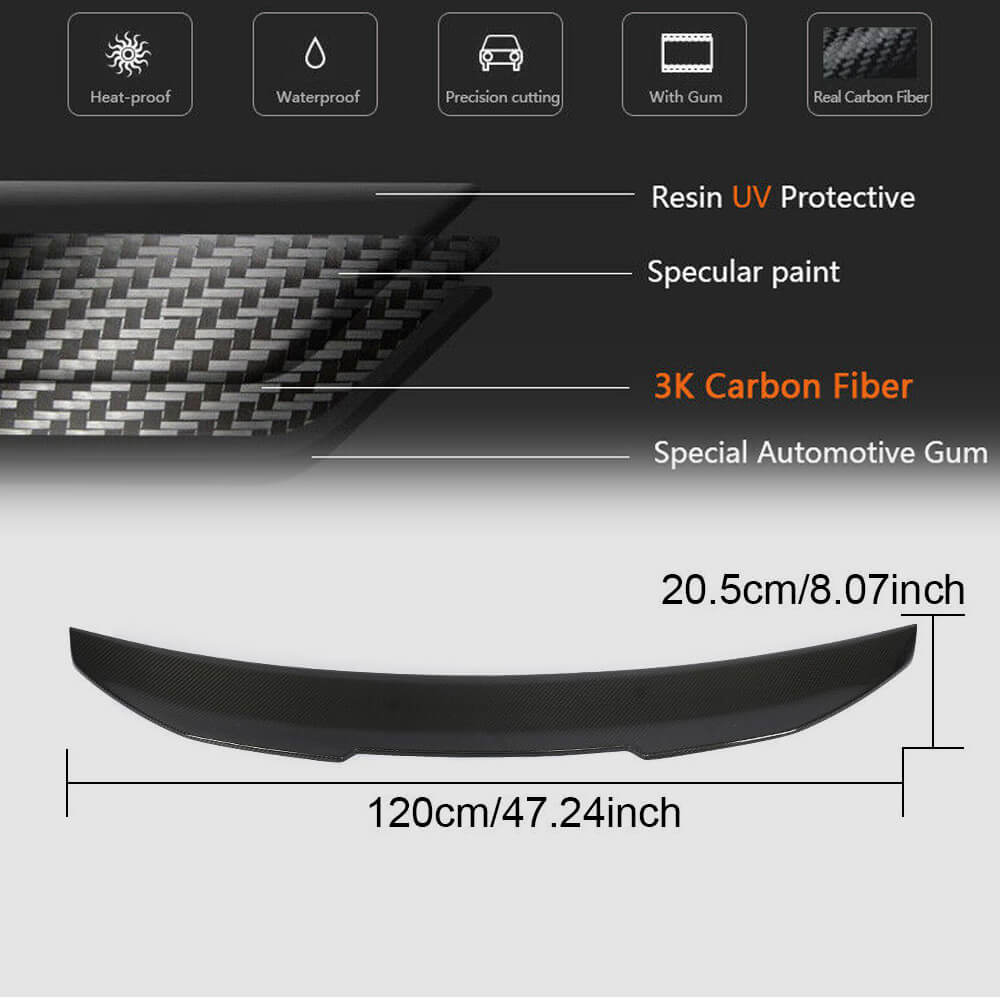 BMW 5 Sereis E39 1996-2003 Rear Trunk Spoiler Carbon Fiber-Ahacarbon