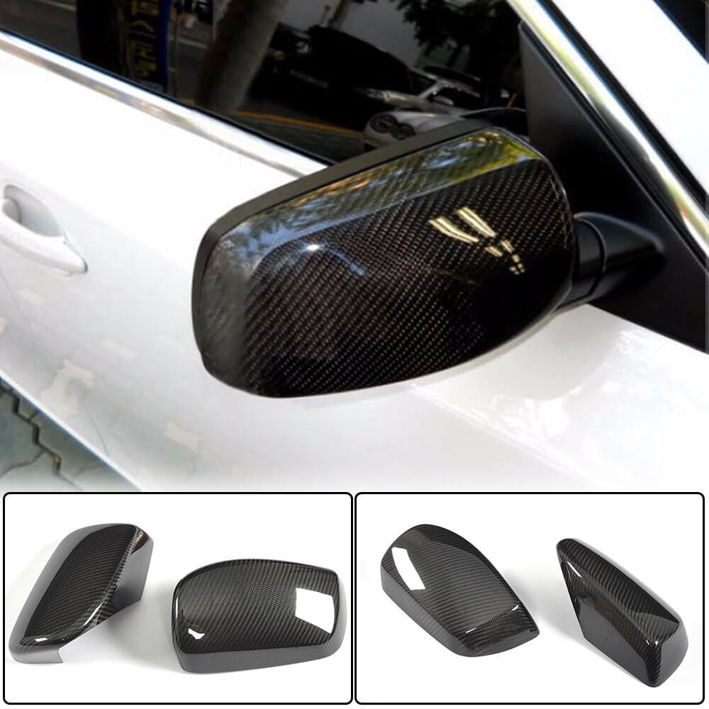 BMW 5 Series E60 E61 Carbon Fiber Add-on Side Rearview Mirror Cover Caps Pair-Ahacarbon