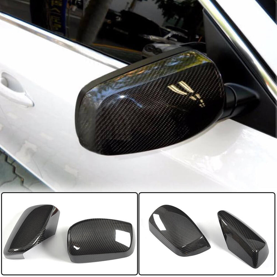 BMW 5 Series E60 E61 Carbon Fiber Add-on Side Rearview Mirror Cover Caps Pair-Ahacarbon
