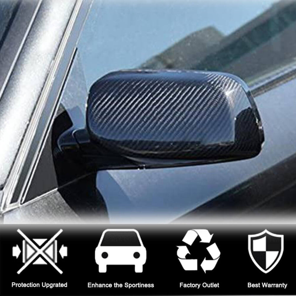 BMW 5 Series E60 E61 Carbon Fiber Add-on Side Rearview Mirror Cover Caps Pair-Ahacarbon