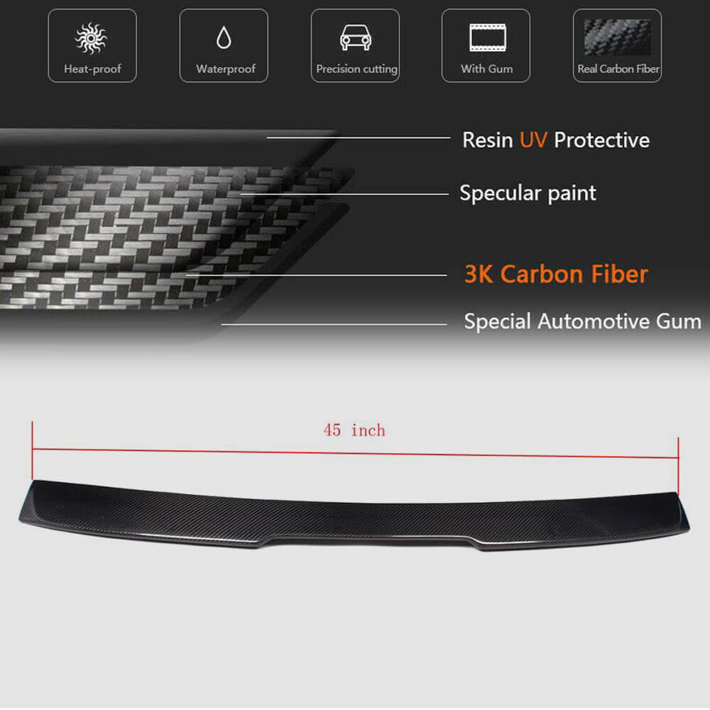 BMW 5 Series E60 2004-2010 Rear Roof Spoiler Carbon Fiber-Ahacarbon
