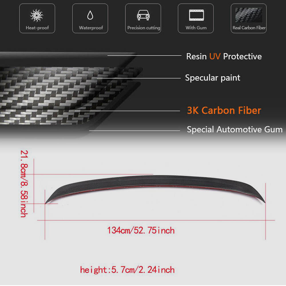 BMW 5 Series E60 M5 2004-2010 Rear Trunk Spoiler Carbon Fiber-Ahacarbon