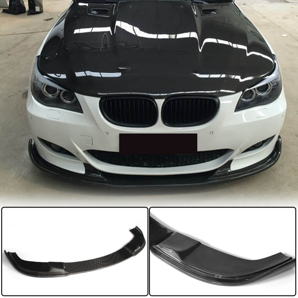 BMW 5 Series E60 M Sport 2004-2010 Front Bumper Lip Carbon Fiber-Ahacarbon