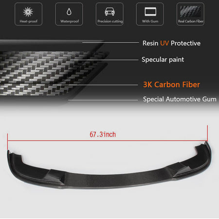 BMW 5 Series E60 M Sport 2004-2010 Front Bumper Lip Carbon Fiber-Ahacarbon