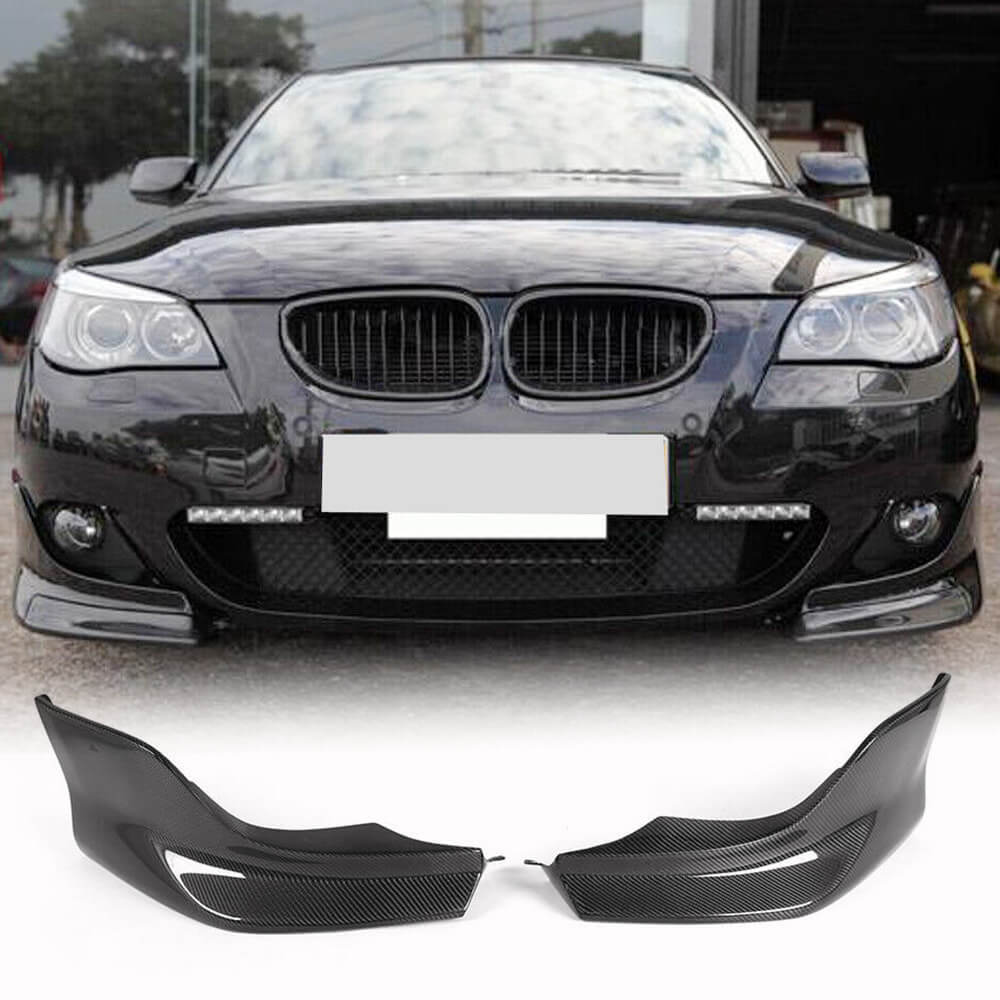 BMW 5 Series E60 M Sport 2004-2010 Front Bumper Splitters Carbon Fiber-Ahacarbon