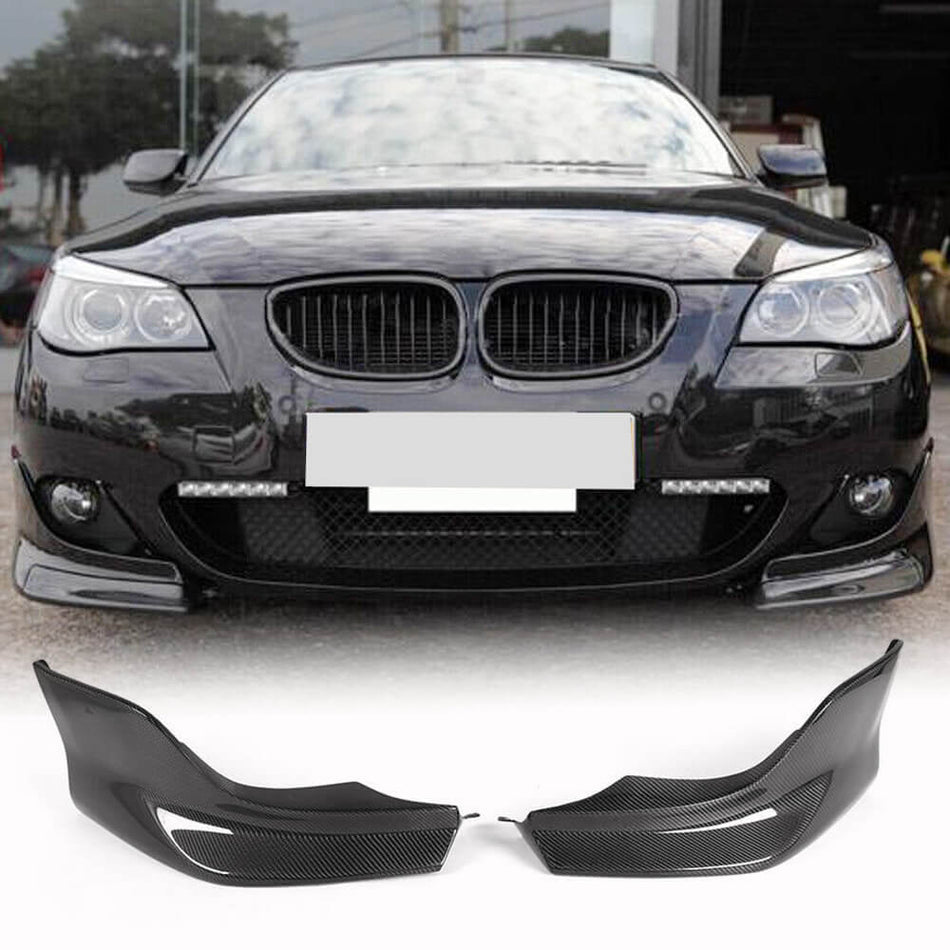 BMW 5 Series E60 M Sport 2004-2010 Front Bumper Splitters Carbon Fiber-Ahacarbon