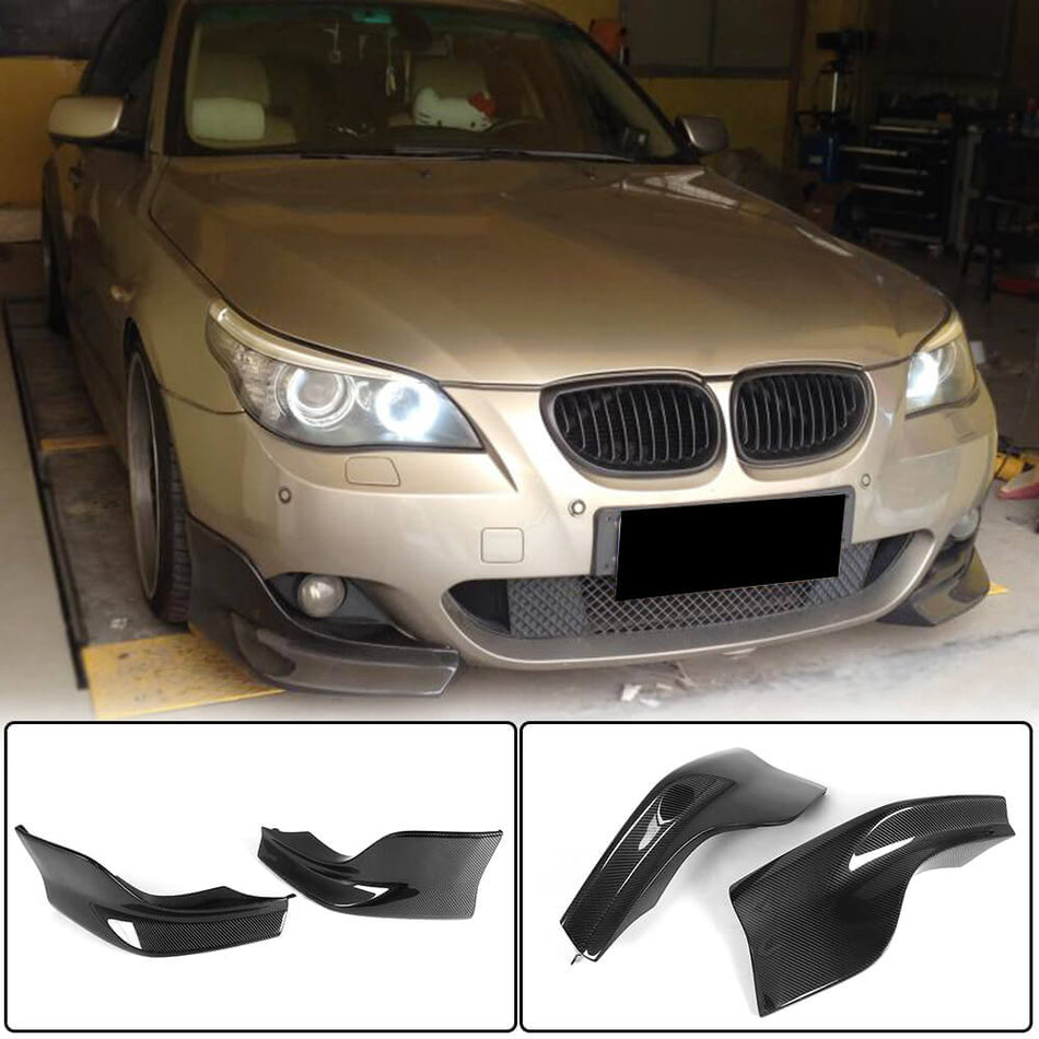 BMW 5 Series E60 M Sport 2004-2010 Front Bumper Splitters Carbon Fiber-Ahacarbon