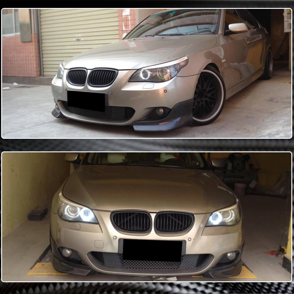 BMW 5 Series E60 M Sport 2004-2010 Front Bumper Splitters Carbon Fiber-Ahacarbon