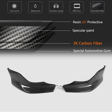 BMW 5 Series E60 M Sport 2004-2010 Front Bumper Splitters Carbon Fiber-Ahacarbon