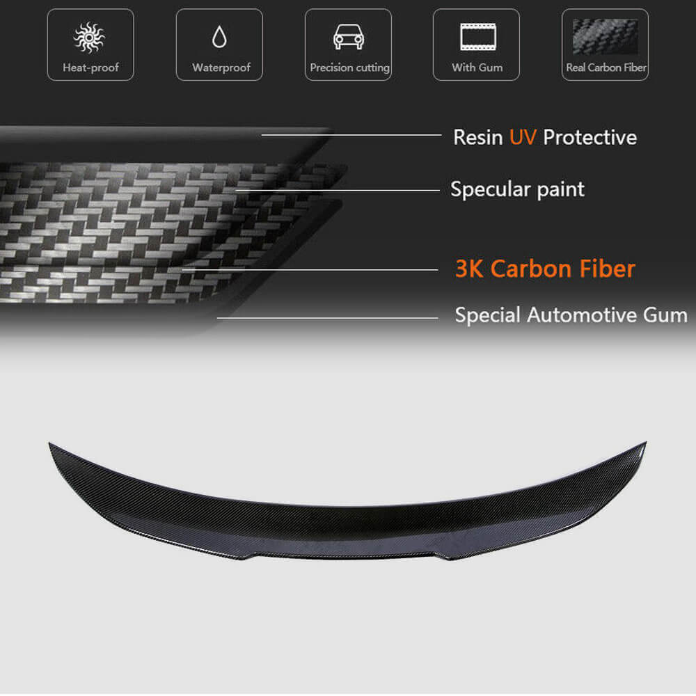 BMW 5 Series F10 M5 2011-2018 Rear Trunk Spoiler Carbon Fiber-Ahacarbon