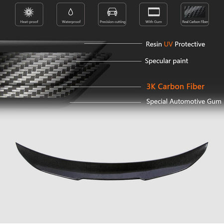 BMW 5 Series F10 M5 2011-2018 Rear Trunk Spoiler Carbon Fiber-Ahacarbon