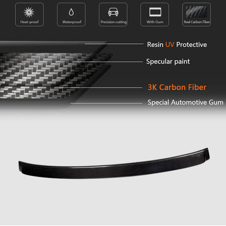 BMW 5 Series F10 M5 Sedan 2011-2018 Rear Roof Spoiler Carbon Fiber-Ahacarbon