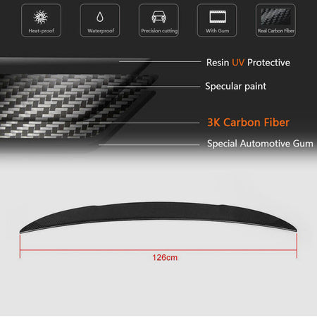 BMW 5 Series F10 M5 2011-2018 Carbon Fiber Rear Trunk Spoiler Boot Wing Lip-Ahacarbon