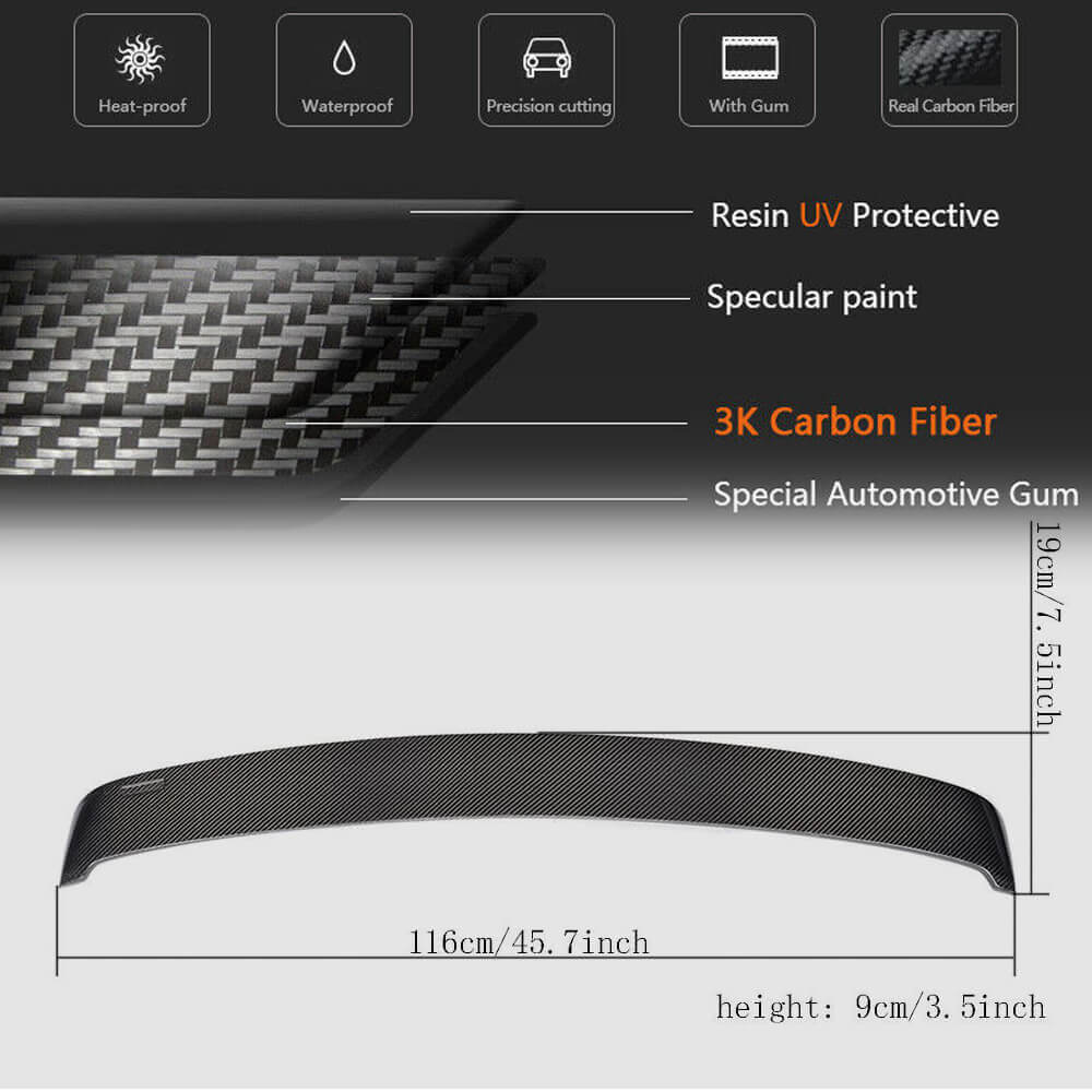 BMW 5 Series F10 M5 2011-2018 Rear Roof Spoiler Carbon Fiber-Ahacarbon