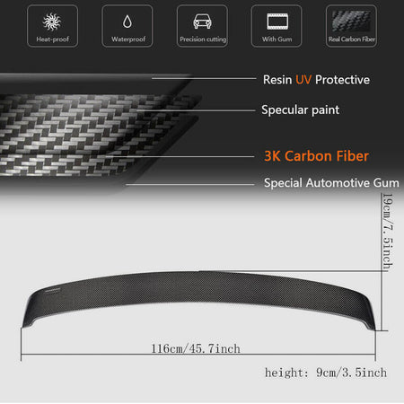 BMW 5 Series F10 M5 2011-2018 Rear Roof Spoiler Carbon Fiber-Ahacarbon