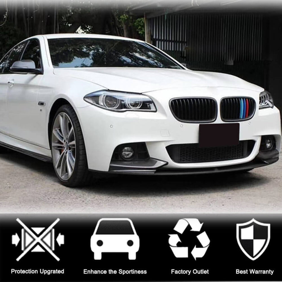 BMW 5 Series F10 M Sport 2012-2016 Front Bumper Lip Spoiler Carbon Fiber-Ahacarbon
