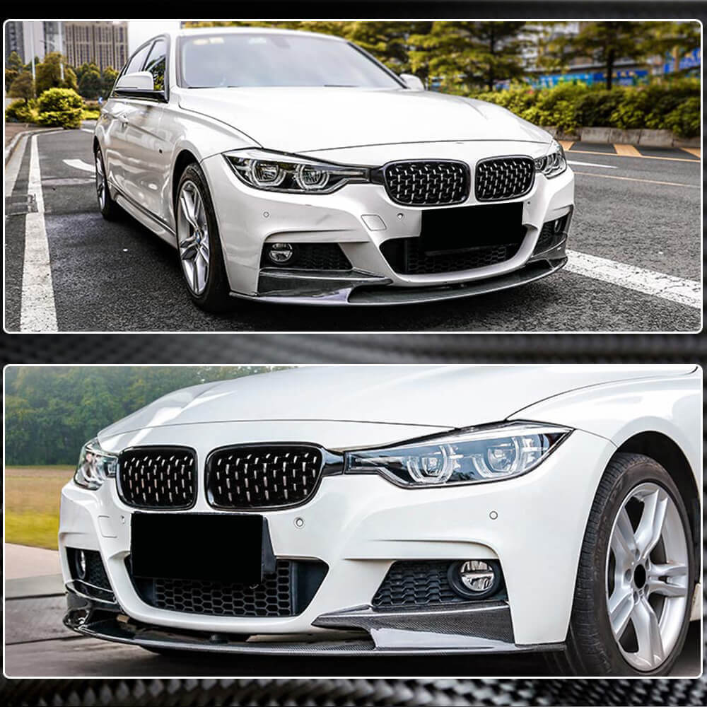 BMW 5 Series F10 M Sport 2012-2016 Front Bumper Lip Spoiler Carbon Fiber-Ahacarbon