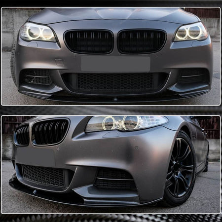 BMW 5 Series F10 M Sport 2012-2016 Front Bumper Lip Spoiler Carbon Fiber-Ahacarbon