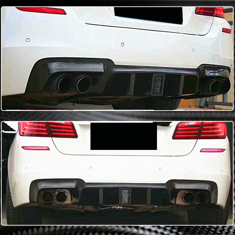 BMW 5 Series F10 M Sport 2012-2016 Rear Bumper Diffuser Carbon Fiber-Ahacarbon