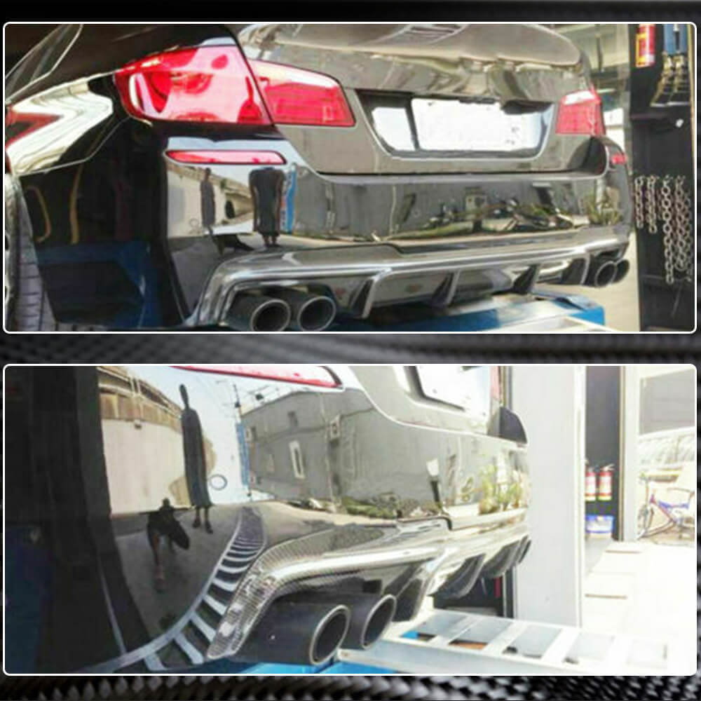 BMW 5 Series F10 M Sport 2012-2016 Rear Bumper Diffuser Carbon Fiber-Ahacarbon