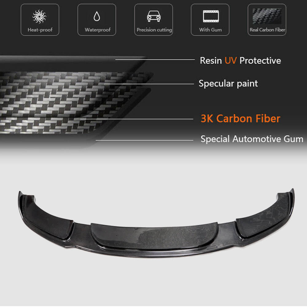 BMW 5 Series F10 M Sport Sedan 2012-2016 Front Bumper Lip Carbon Fiber/FRP-Ahacarbon