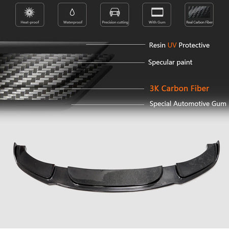 BMW 5 Series F10 M Sport Sedan 2012-2016 Front Bumper Lip Carbon Fiber/FRP-Ahacarbon