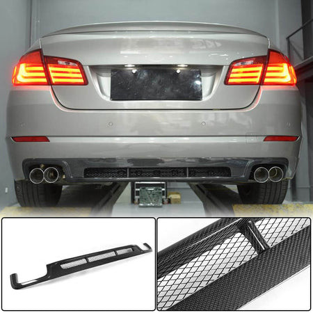 BMW 5 Series F10 Base Sedan Pre-LCI 2010-2013 Rear Bumper Diffuser Carbon Fiber-Ahacarbon