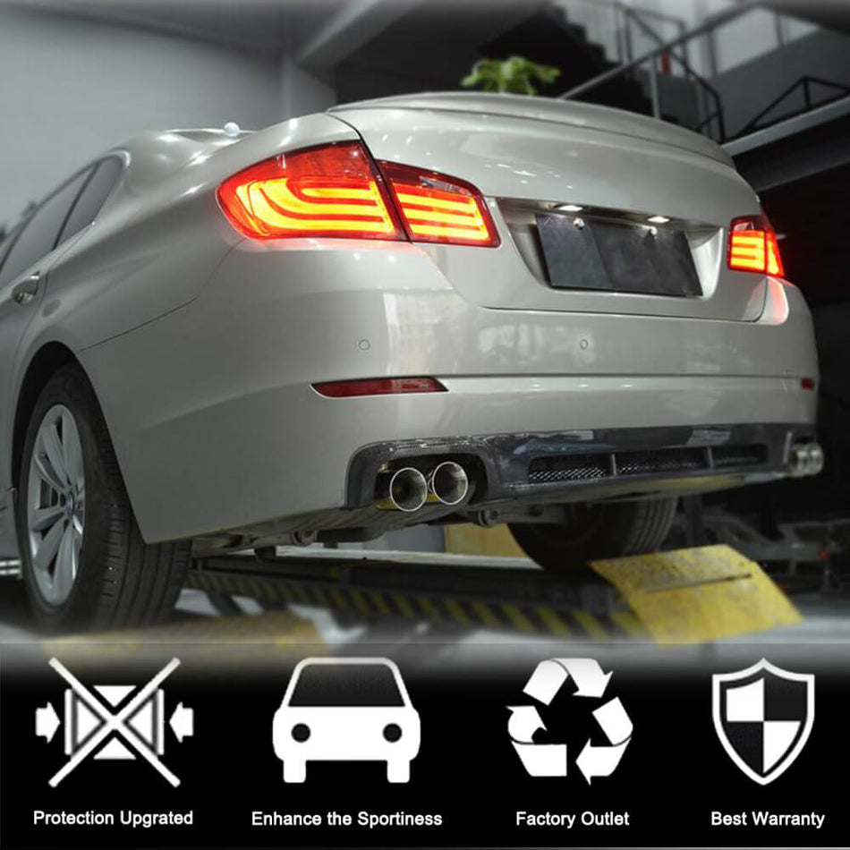 BMW 5 Series F10 Base Sedan Pre-LCI 2010-2013 Rear Bumper Diffuser Carbon Fiber-Ahacarbon