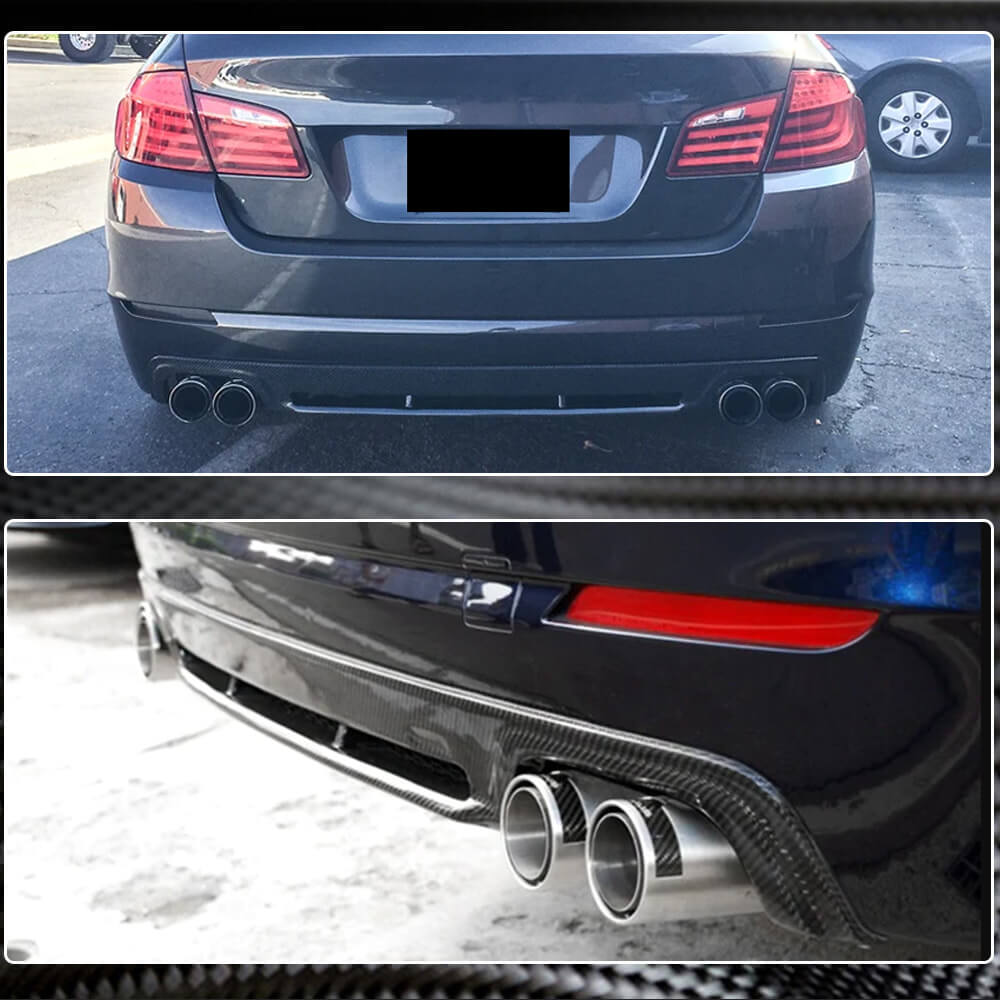 BMW 5 Series F10 Base Sedan Pre-LCI 2010-2013 Rear Bumper Diffuser Carbon Fiber-Ahacarbon