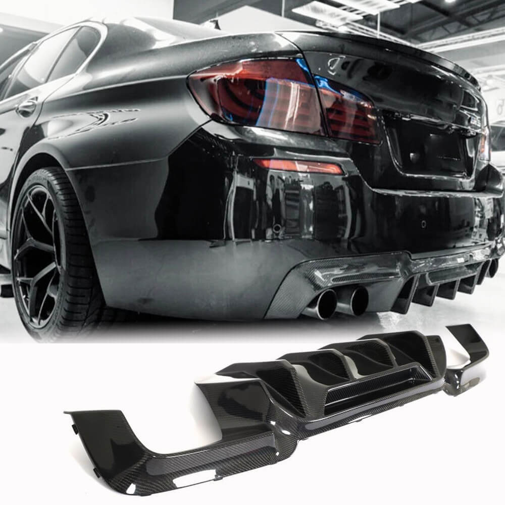 BMW 5 Series F10 M5 2011-2017 Rear Bumper Diffuser Carbon Fiber-Ahacarbon