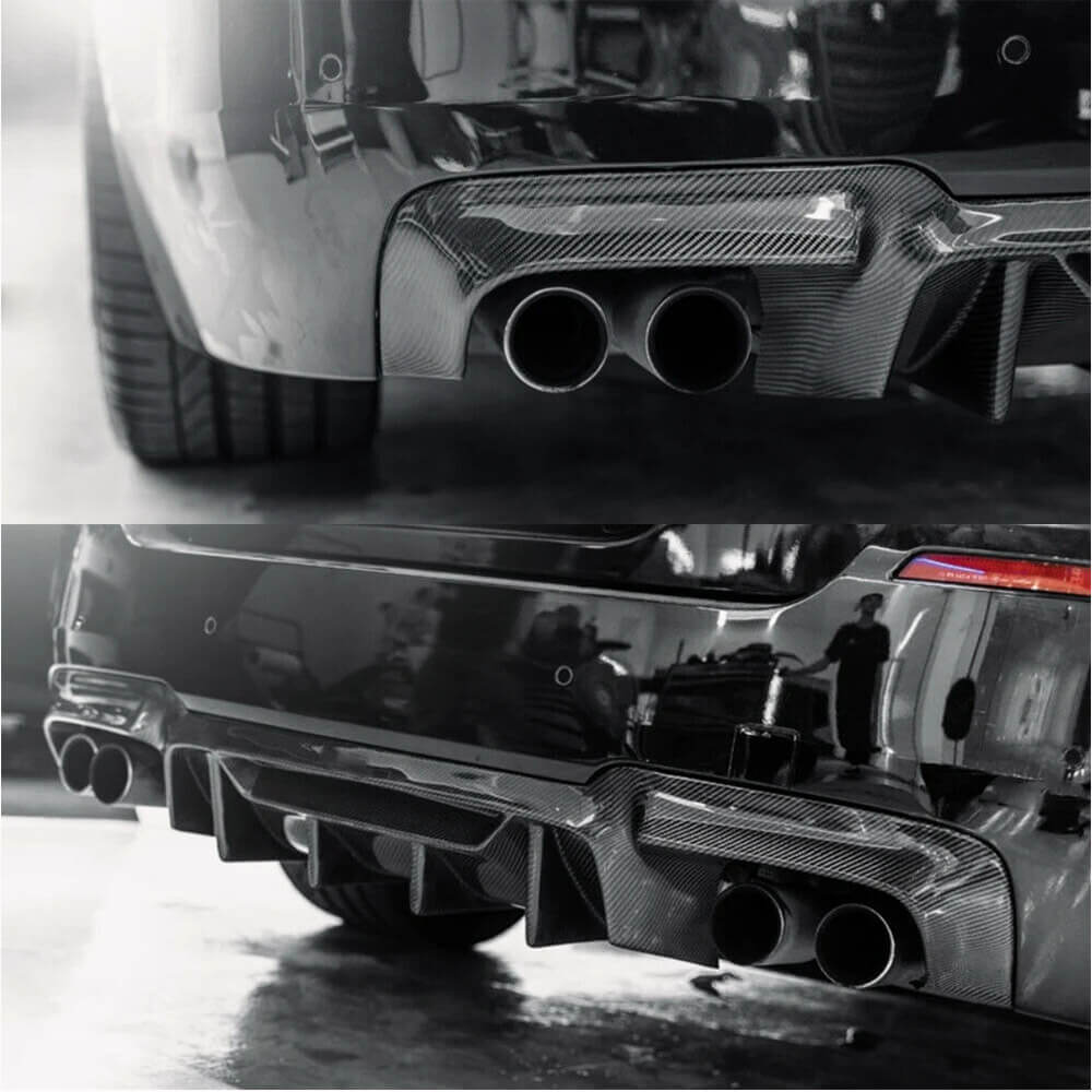 BMW 5 Series F10 M5 2011-2017 Rear Bumper Diffuser Carbon Fiber-Ahacarbon