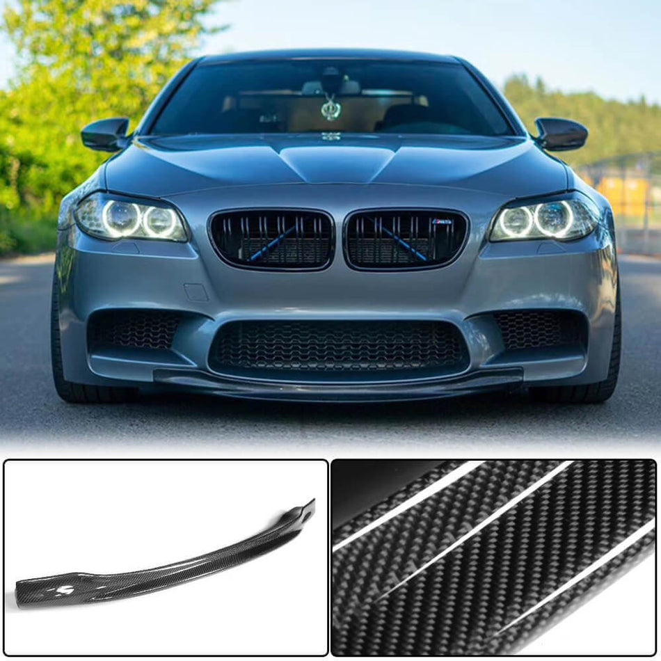 BMW 5 Series F10 M5 2011-2016 Front Bumper Lip Carbon Fiber-Ahacarbon